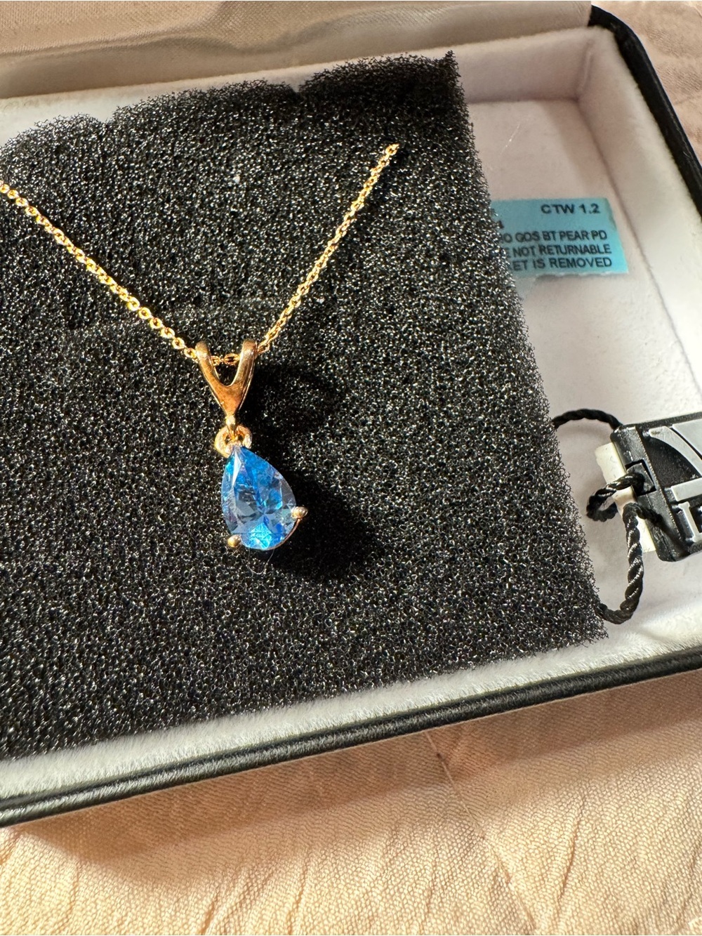 Levian Aquamarine Elegant Drop pendant Gold necklace